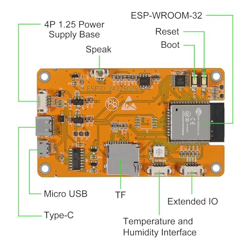 ESP32 Touchscreen 2.8inch TFT LCD Display ESP-WROOM-32 ILI9341 Resistive Touch Module ESP32-2432S028R Bluetooth WiFi Dual Core Development Board 240 * 320 for Arduino (2pcs with Acrylic Case) - Image 5