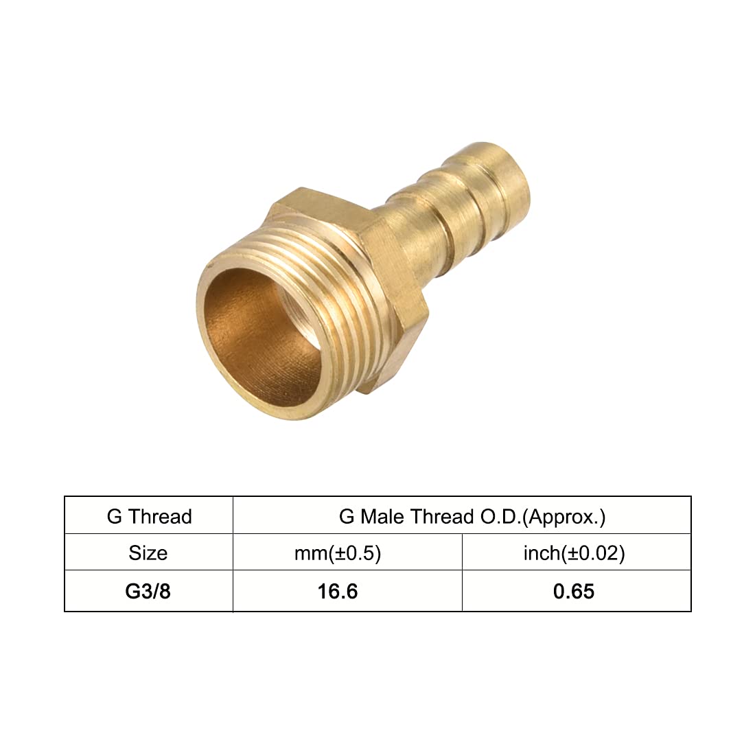 Raccord Laiton Pour Tuyau 8mm Barbelé X Filetage G3/8 Mâle - Lot De 2 Pièces - Neuf