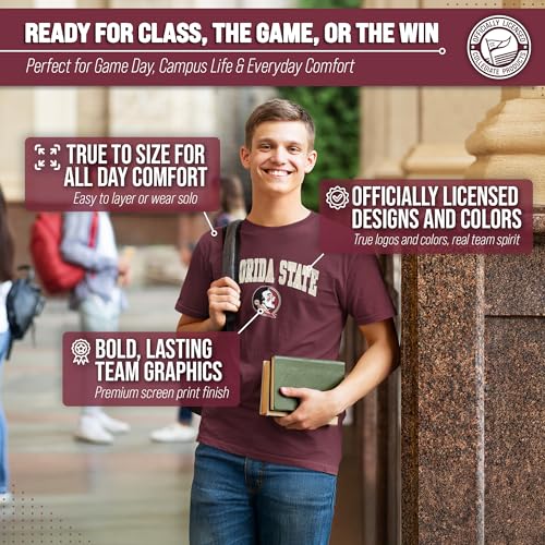 Image of NCAA Gameday Cotton T-Shirt for Men and Women | Officially Licensed NCAA Tee - Preshrunk Ring-Spun Cotton - Screen-Printed Team Logo