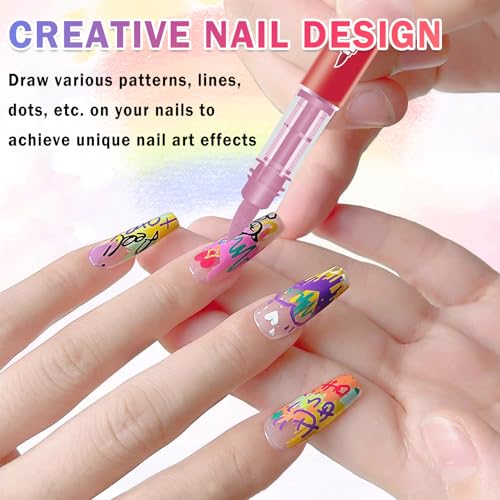 Image of 12 Colors Nail Art Pens Set, Nail Polish Pens Quick Dry, Macaron-colors | 3D Acrylic Paint Nail Art Markers for Nails Drawing Painting Dotting Liner, Home DIY Nail Art Design Kit Manicure Tools