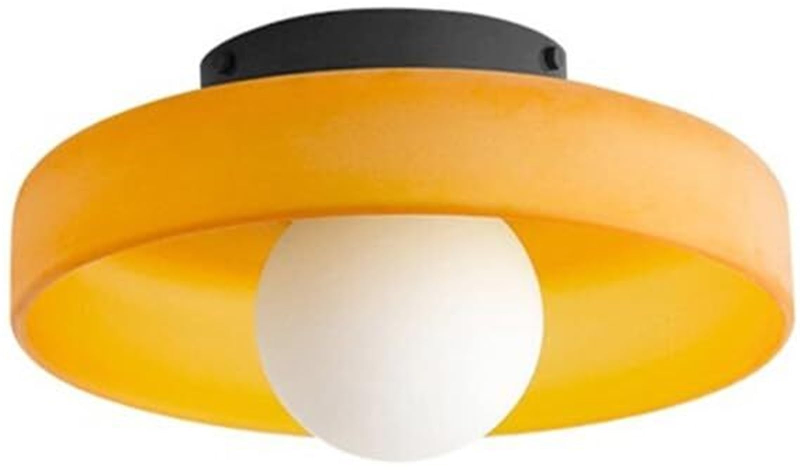 KHUKHU Mid Century Modern Hallway Ceiling Light Fixtures Large White Orange Green Glass Kitchen Close to Ceiling Lamp Vintage Bedroom Wall Sconces Light for Foyer Entryway Staircase(Frosted Orange)