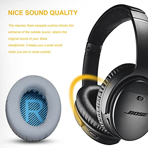 Earpad Cushions Replacement For Bose Quietcomfort Qc 2 15 25 35 Ear Cushions For Qc2 Qc15 Qc25 Qc35, Ae2 / Ae2I / Ae2W / Sound Link/Sound True (Black) #TOP5