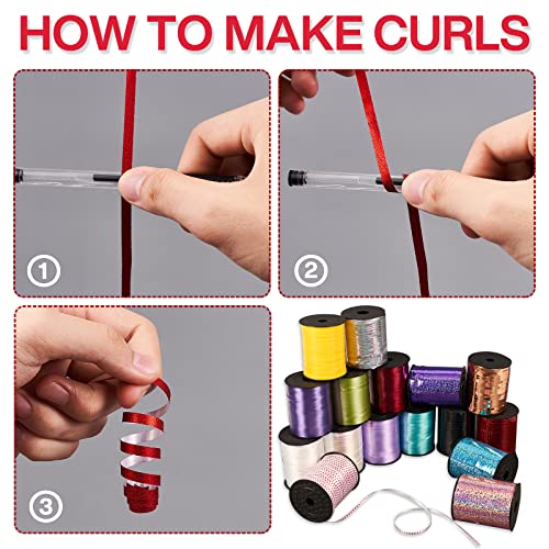 Image of PartyWoo Red Ribbon - 500 Yard Curling Ribbon for Crafts, Balloons, Gift Wrapping & Christmas Decor (1 Roll)