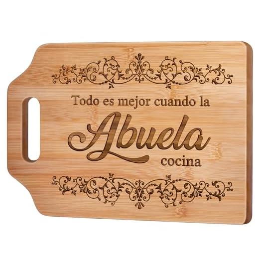 Giftasy Regalo Dia de la Madre, Regalo Abuela - Tabla de Cortar de Bambú Grabada, Regalo Abuela Cumpleaños, Navidad Original