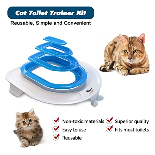 Fifipets Cat Toilet Training Kit, Reusable Plastic Sand Box (Upgraded Connection To Toilet Surface) Cat Trainer Cat Toilet Cleaning Hygienic Pet Supply #TOP2