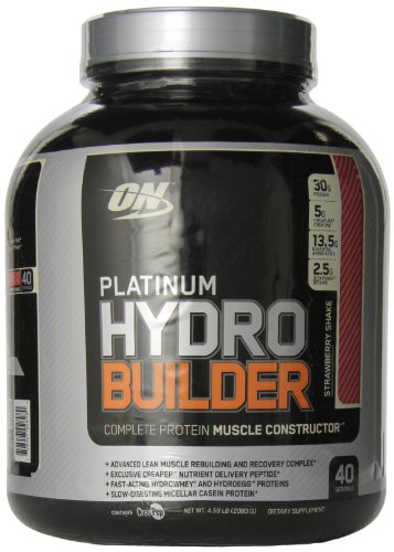 Optimum Nutrition Platinum Hydrobuilder Protein Drink, Strawberry Shake, 4.59 Pound #TOP8