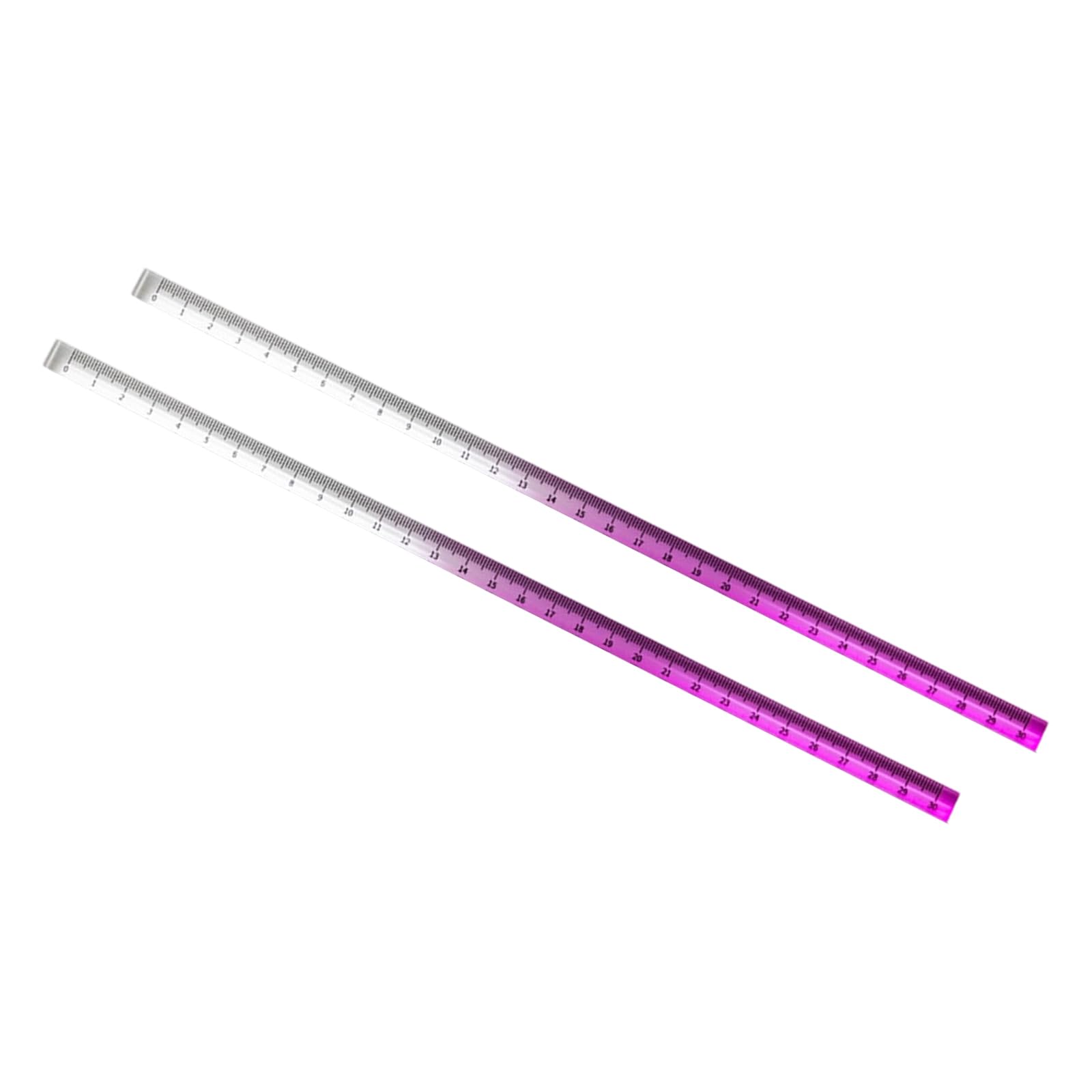 Hsioluted Gradient Zi 2Pcs Measuring Ruler Set With Inches Centimeters For Classroom Home Offices Colorful Rulers Acrylic Ruler Straight Clear Set