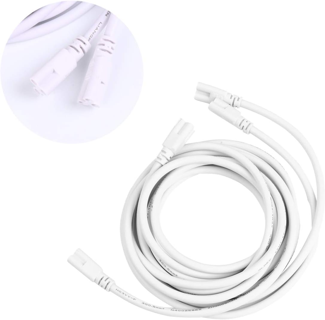 OSALADI 2Pcs LED Lamp Connecting Wire T5 T8 Extension Cords Integrated LED Light Tube Double Connector Cable for Daylight Ceiling Lights 2 (White) - Image 5