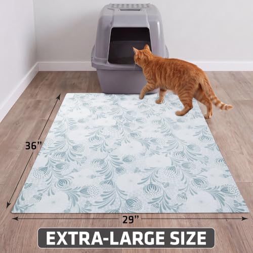 Image of Drymate Cat Litter Box Mat, Litter Trapping Mat, Light Blue, 29x36 XL
