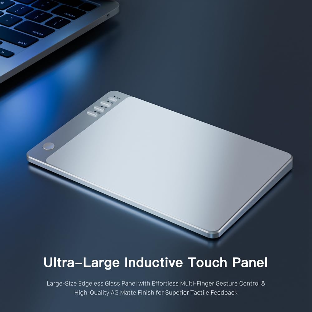 Trackpad Recargable de Gestos Multifuncionales Bluetooth + 2.4G Inalámbrico + Touchpad con Cable para Laptop