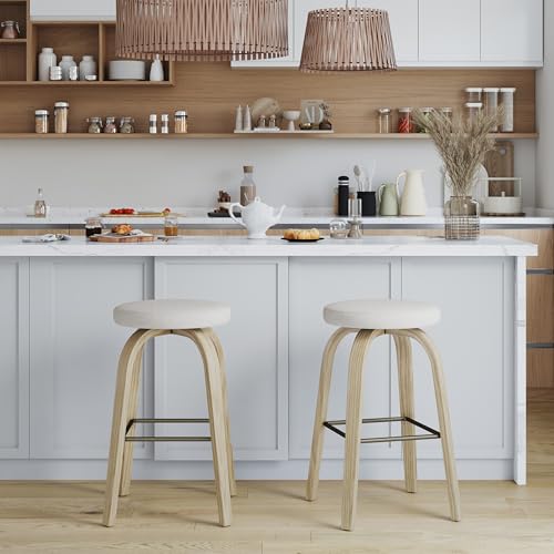 AILUNWALL Swivel Bar Stools Set of 2, Bar Height Backless