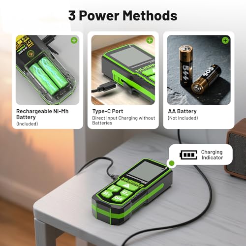 image for Huepar 330Ft Green Laser Measurement Tool with APP Control, Rechargeab