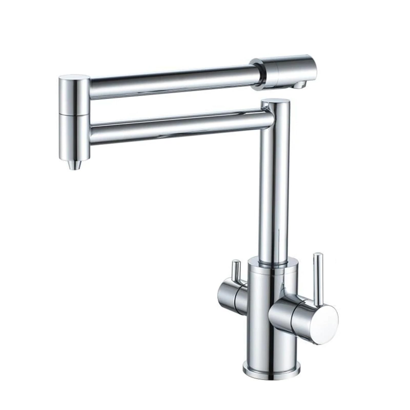 ZQFHSX Brass Multifunctional 3-Way Folding Kitchen Sink Faucet Mixer Deck Mount Rotating Two Holder Water Tap DIY Renovation