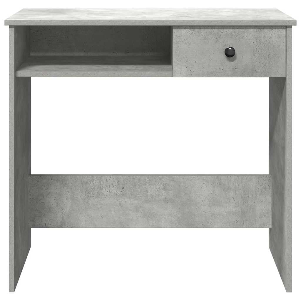 Escritorio gris hormigón de madera 80 x 40 x 75 cm con espacio de almacenamiento y amplia superficie de trabajo, ideal para oficina, oficina en casa, estudio y habitación infantil