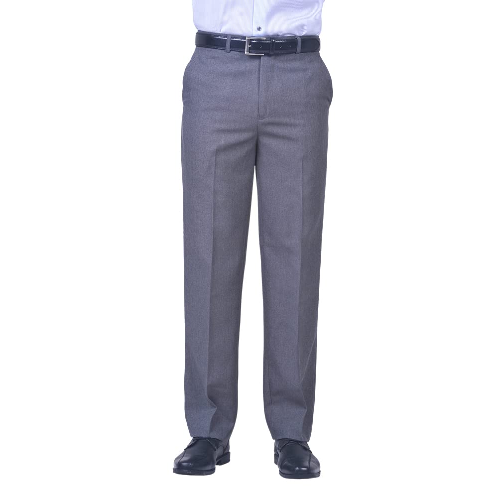 Jolliman Mens Formal Trousers Pants Smart Casual Business Office Work Trouser Waist 44W / 31L Grey