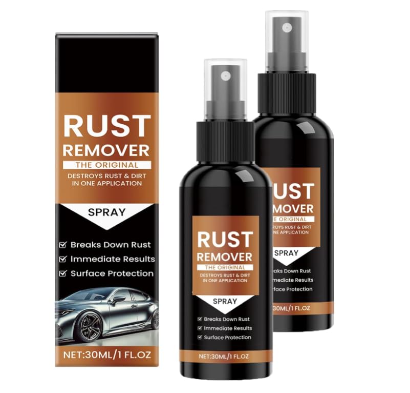 Spray Quitaóxido Nexa, Quitaóxido para Metal, Eliminador de Rayaduras de Auto, Limpiador de Manchas de Hierro para Múltiples Superficies, Disolvente de Óxido Intensivo para Metal, Autos y Cadenas (2)