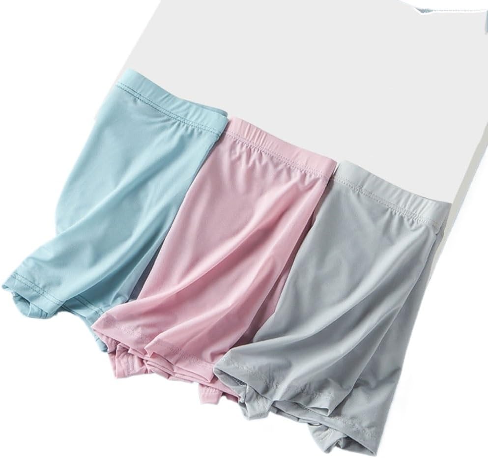 Wholesale of Solid Color Men's Ice Silk Underwear Mid Waist Seamless