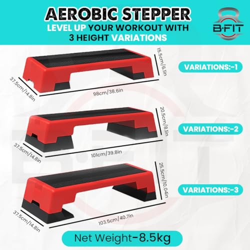Image of B Fit Premium Quality Aerobic Steppers (103.5X37.5X25.5 CM)