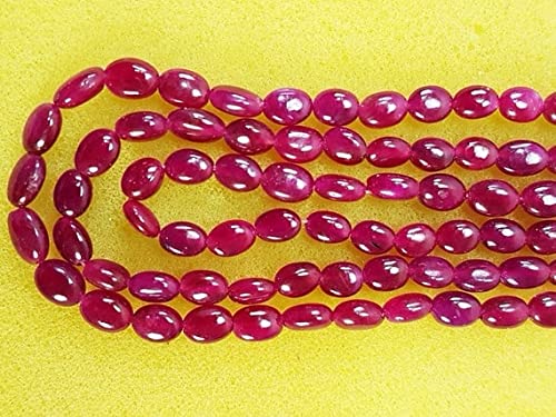 Perles rubis glassfilled ovales lisses LKBEADS de 10x8mm à 6x4mm pour création de bijoux DIY