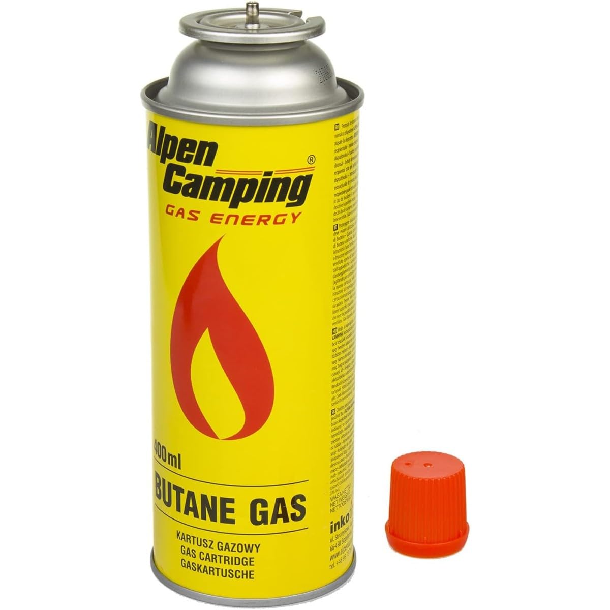 Alpen Cartouche de gaz butane 400 ml EN417 pour réchaud à gaz et chalumeau à souder