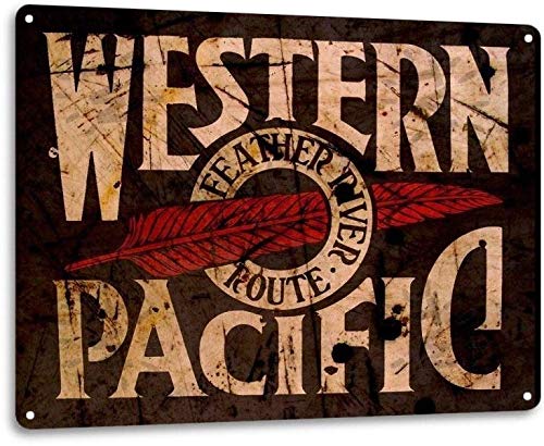 Western Pacific Railway Logo Train Railroad Retro Wall Art Decor Metal Tin Sign 8X12 Inches #TOP3