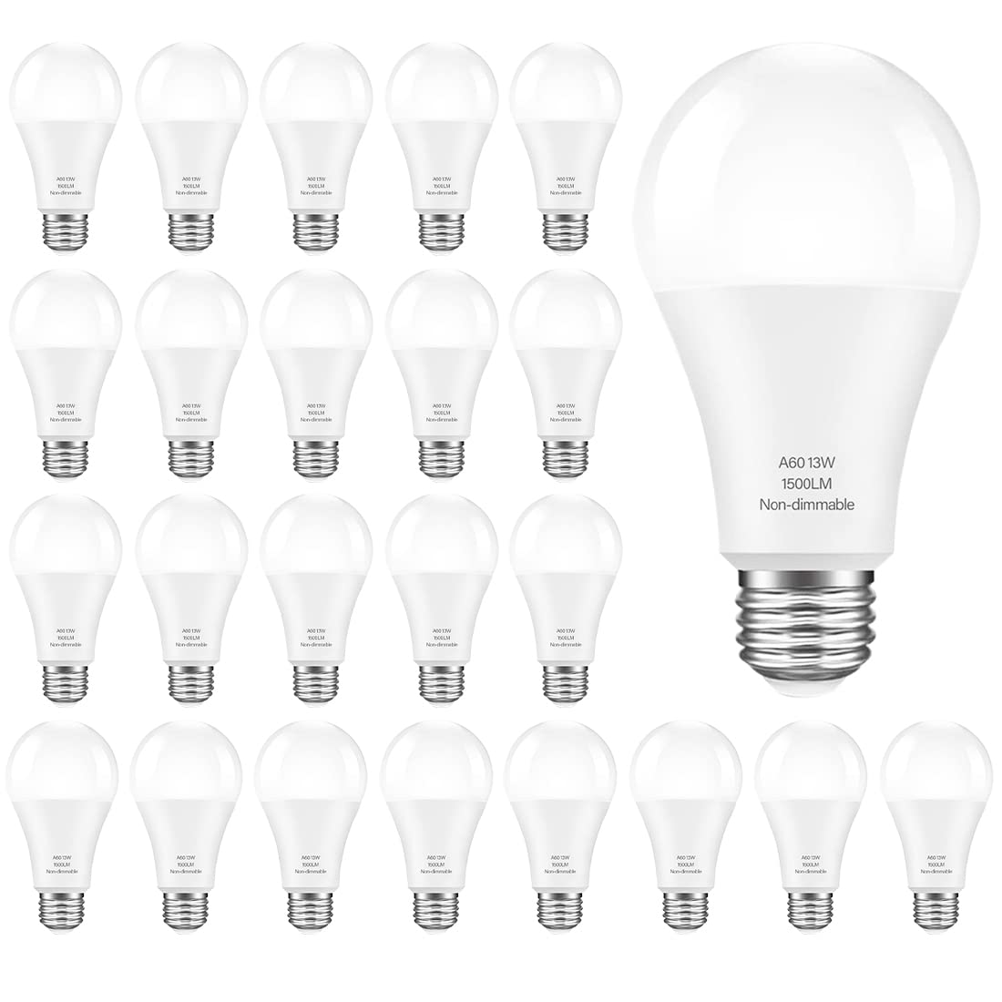 Led Light Bulbs, 100W Equivalent A19 Led Bulbs, 13 Watt Daylight White 5000K,
