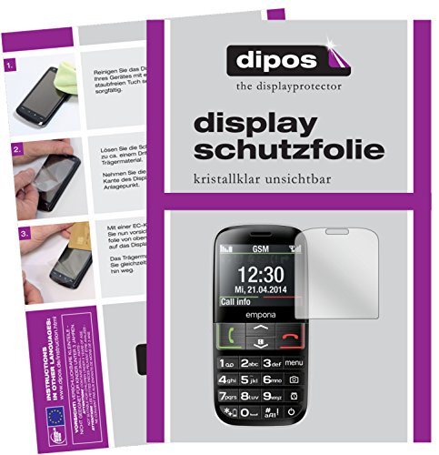 dipos I 2X Schutzfolie klar kompatibel mit Emporia Euphoria V50 Folie Bildschirmschutzfolie