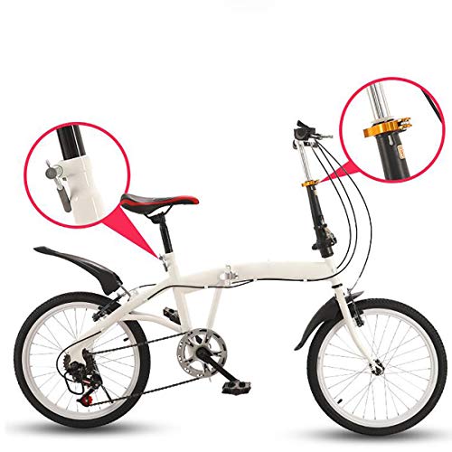 Heren Dames Opvouwbare fiets, Vouwfiets Urban, Opvouwbare fietsen, Gestroomlijnd frame, 20-in-6-speed, Mini-vouwfiets… - Afbeelding 6