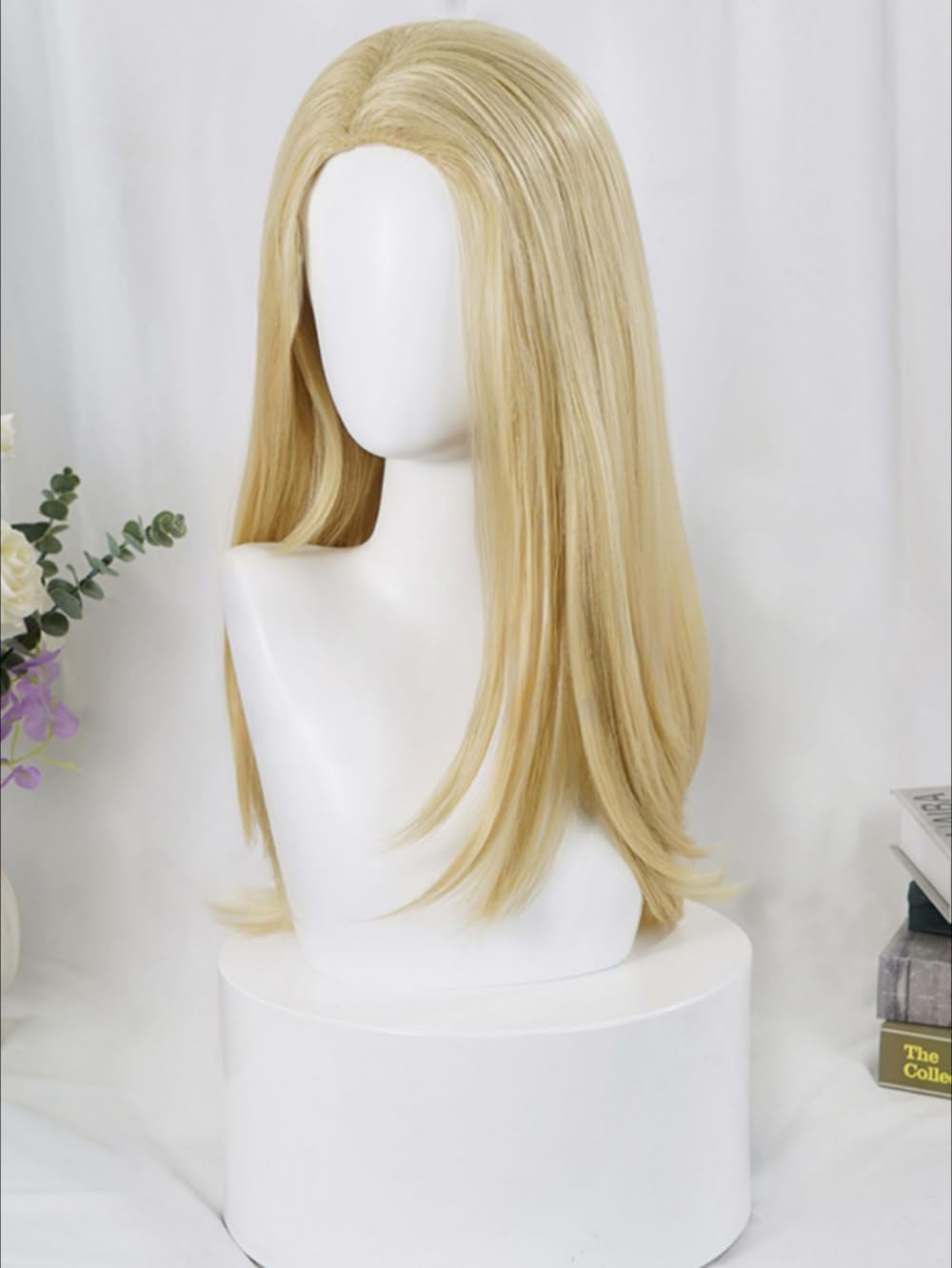Anime Cosplay Wig for Men Golden Long Straight Hair Blonde Heat Resistant Synthetic Wig for Teen Boys Costume Party Props