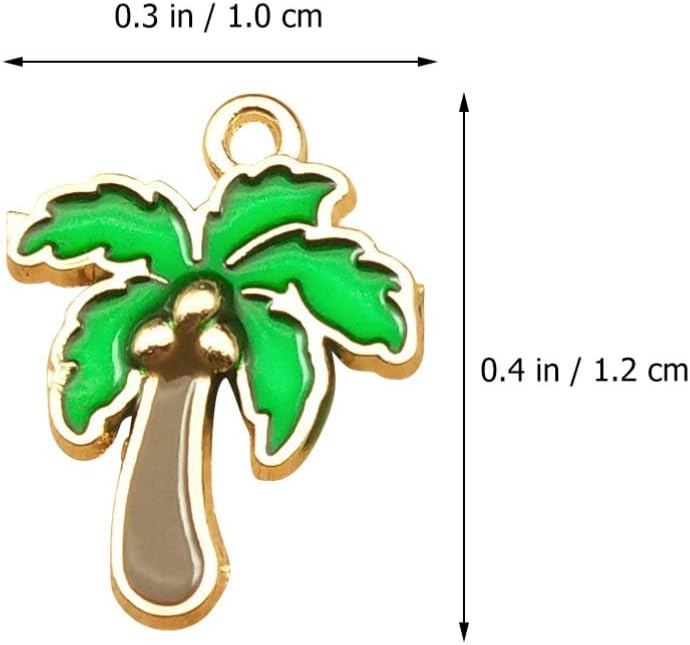 NUOBESTY 20pcs Enamel Charms Beads Tropical Hawaii Palm Tree Charms Pendant Beads Findings Accessories for Bracelet Earring Necklace DIY Supplies - Image 8