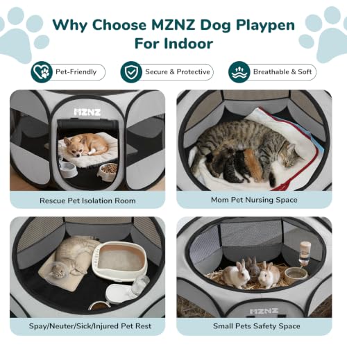 MZNZ Dog Cat Small Animal Puppy Playpen Crate, Small, Whole Grey by MZNZ - Used condition - Image 3
