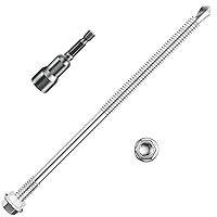 Vista 22 de (350 piezas) #8 × 5/8 pulgadas Tornillos autoperforantes con cabeza de arandela hexagonal, tornillos 410 de acero inoxidable, tornillos TEK