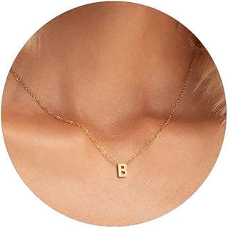 MOMOL Tiny Initial Necklace Gold Plated Small Letter Necklaces for Women