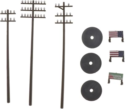 B Baosity 3 Pieces 1/42 O Scale Telephone Poles for Model Train Park Street