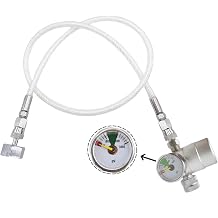 Whipper Adapter with M11*1 Threaded Fiting NO2 Tank to Whipped Cream Charge Bottle Cans 580g M22 Thread Cream JarRegulator with Hose