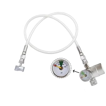 Whipper Adapter with M11*1 Threaded Fiting NO2 Tank to Whipped Cream Charge Bottle Cans 580g M22 Thread Cream JarRegulator with Hose