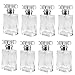 Foraineam 8 Pack 30ml / 1 oz. Clear Refillable Perfume Bottle, Portable Square Empty Glass Perfume Atomizer Bottle with Spray Applicator