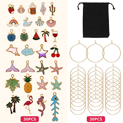 Miniatura 3 de Abeillo 30 Marcadores Para Copas De Vino, Etiquetas De Identificación, Marcadores De Bebidas Para Copas De Cóctel, Copas De Champán, Regalos De Fiesta De Despedida De Soltera, Decoraciones De Navidad