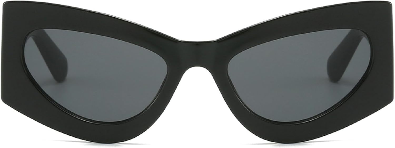 Trendy Cat Eye Sunglasses for Women Men 90s Retro Shades Fashion Green Champagne Sun Glasses N45