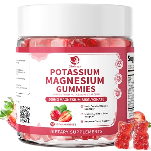 Image of (2 Pack) Magnesium Potassium Supplement Gummies - New Formula Calm Magnesium Bisglycinate Gummies & Plant Potassium Plus Chia Seeds, B6, D3, K2 & Calcium for Sleep, Leg Cramps & Muscle -Vegan,60 Count