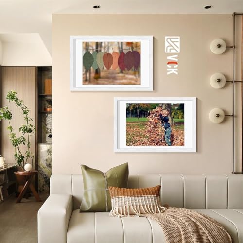 Image of VCK 20x30 Picture Frame 5 Pack, White Exclusive Wood, 18x24 Mat, for Print