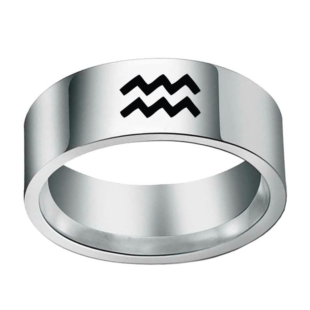 Unisex 12 Zodiac Sign Statement Ring