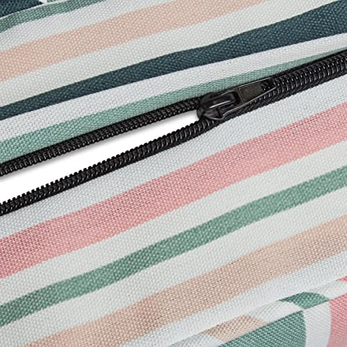 Amazon Basics Deep Seat Outdoor Patio Seat And Back Cushion Set 25 X 25 X 5 Inches And 28 X 22 X 5 Inches, Pink Green Stripe #TOP4