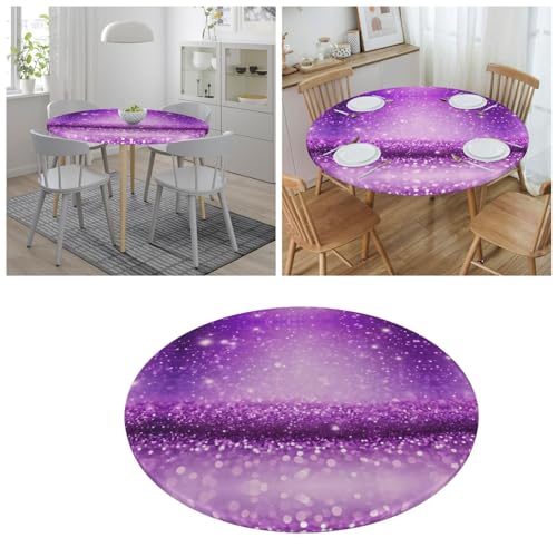 Nappe ronde ajustée élastique 114-127 cm polyester violet - 8