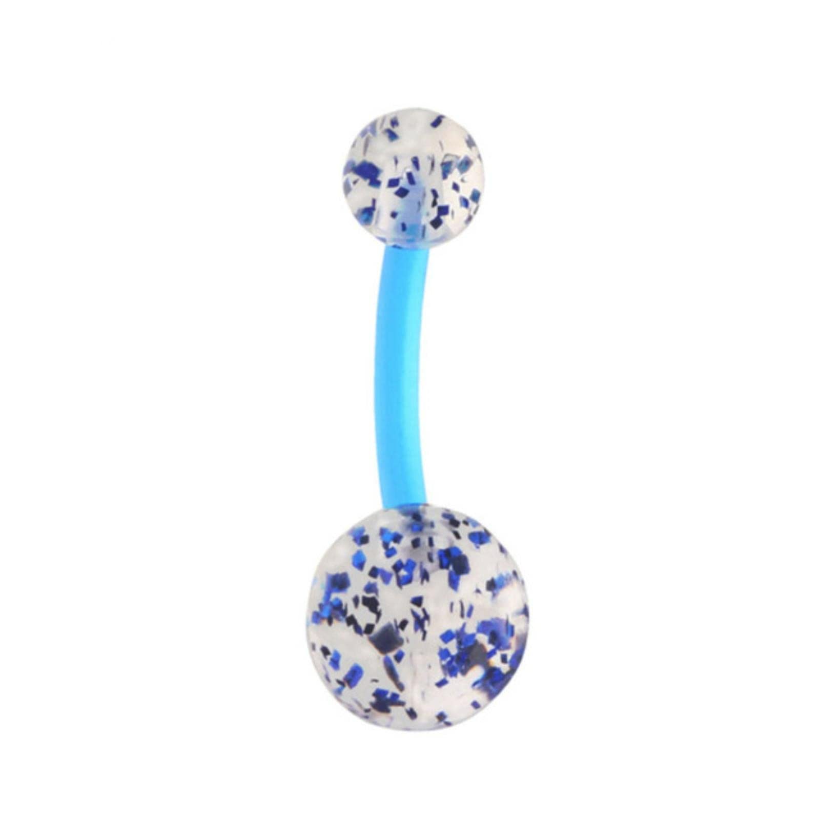 XYBH 1 Pack of Soft Stick Sequined Acrylic Navel Nails Delicate Piercing Ornaments