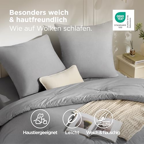 BEDSURE Bettdecken-Set ohne Bezug 240x220 - Bettdecke mit Kissenbezug 80x80 – Ansicht 2