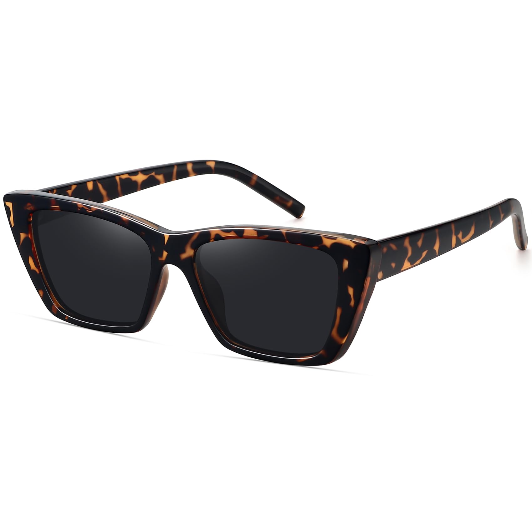 WOWSUN Narrow Small Vintage Polarized Cat Eye Sunglasses for Women