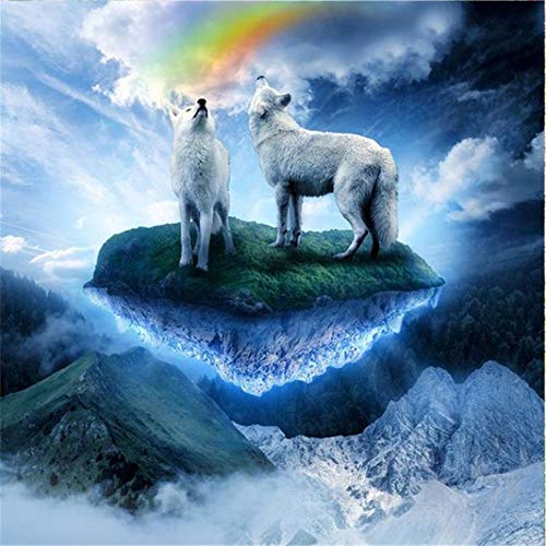 1500ピースのジグソーパズル、大人用の2匹のオオカミのジグソーパズルティーンエイジャーのジグソーパズル1500ピースお父さんのリラクゼーション瞑想の趣味の誕生日に最適-35x23インチ（87 x 57cm）