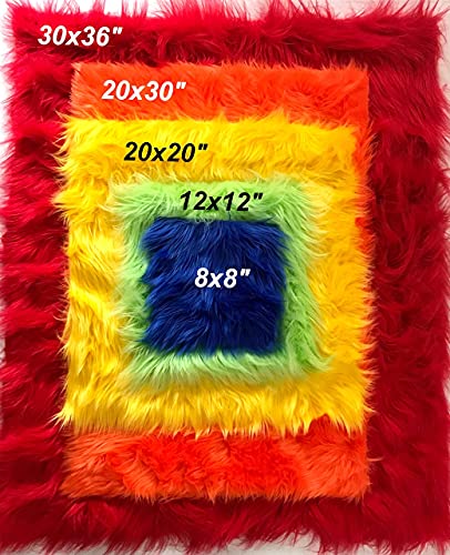 Bianna Creations | Faux Fur Fabric Ultra Soft Deluxe Plush Shaggy Squares | Craft, Sewing, Props, Costumes, Decoration (Cheshire Hot Pink Purple, 20x30 inches)