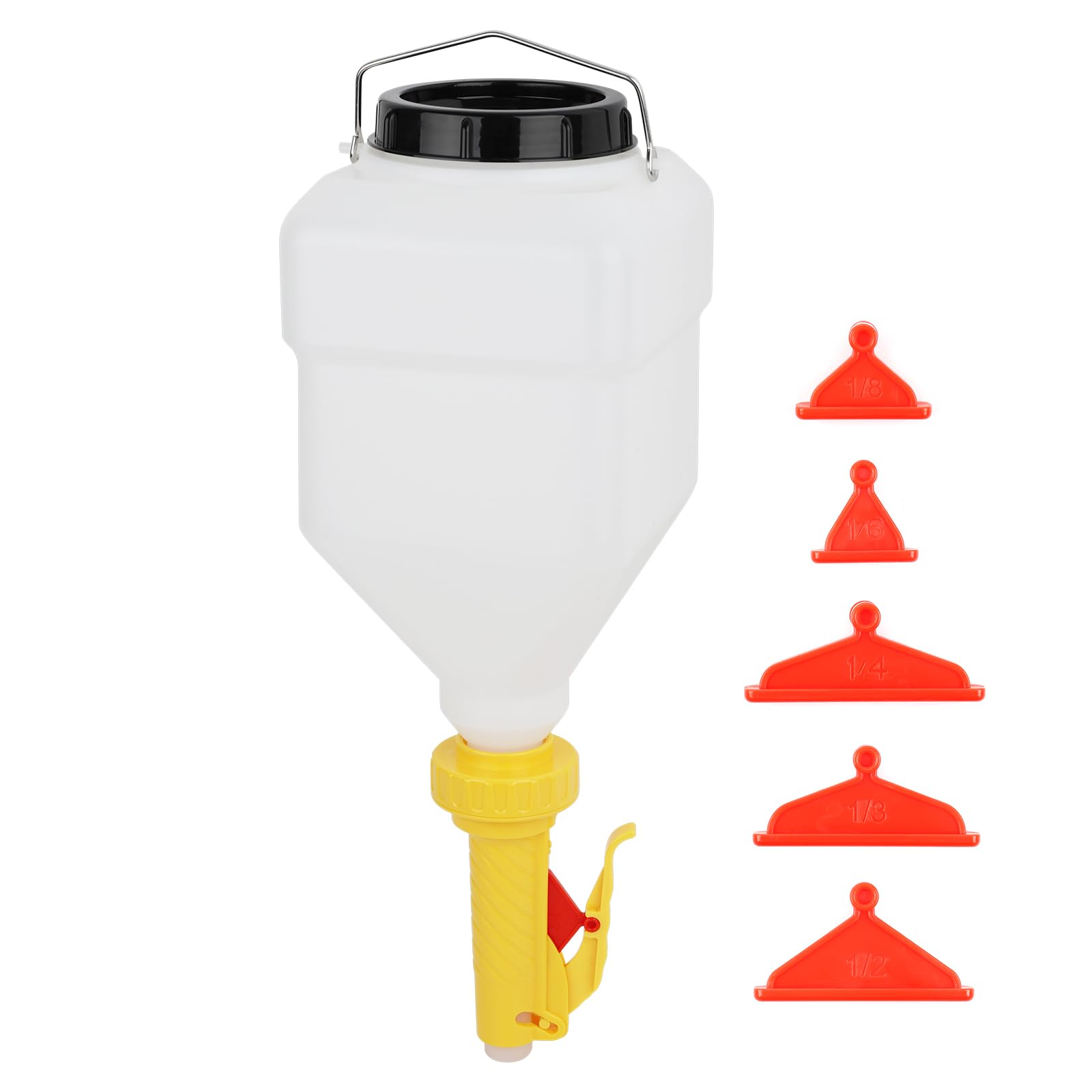 Distributore di Salse Sospeso, Bottiglia da 5,5L con 5 Opzioni di Erogazione Regolabili, Grande Bottiglia Squeeze per Ketchup, Senape, Marmellata, Distributore di Salse per Ristoranti, Chioschi e Bar